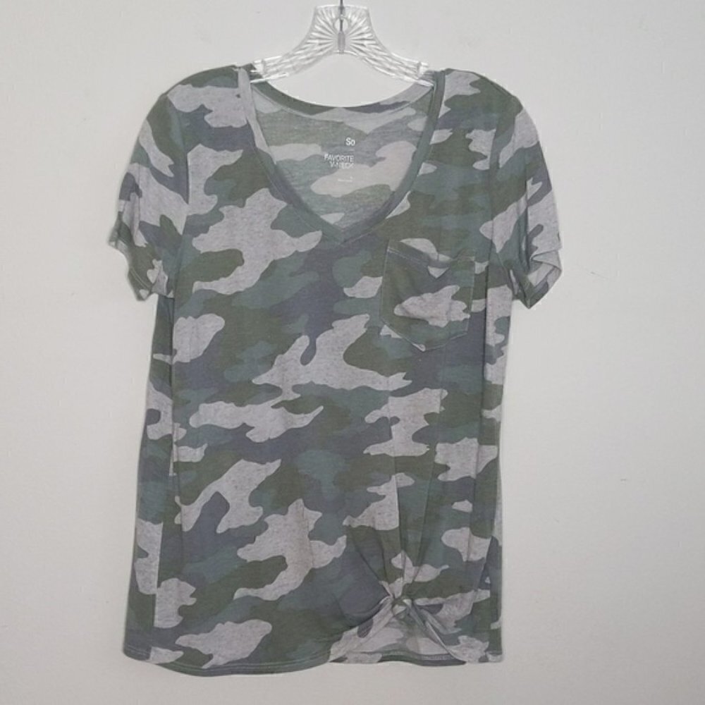 Kohls Sonoma Favorite V Neck T Shirt Camo Print